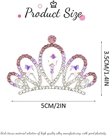 Kilshye Princesa Tiaras Combs prata pequena coroa shinestone tiara corte de cabelo coroas de fantasia para crianças