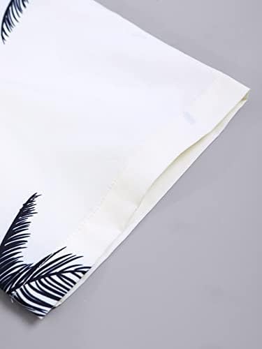 Roupas de duas peças para homens camisa de impressão de palmeira aleatória e shorts de cintura de cordão sem tee