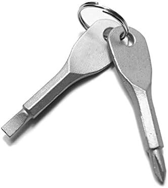 QUALIDADE PREMIUM EDC Ferramenta de chave de fenda de aço inoxidável com anel -chave portátil portátil Mini chave de fenda de bolso portátil Mini Ferramenta 2 keychain Acessórios para jardim de chave