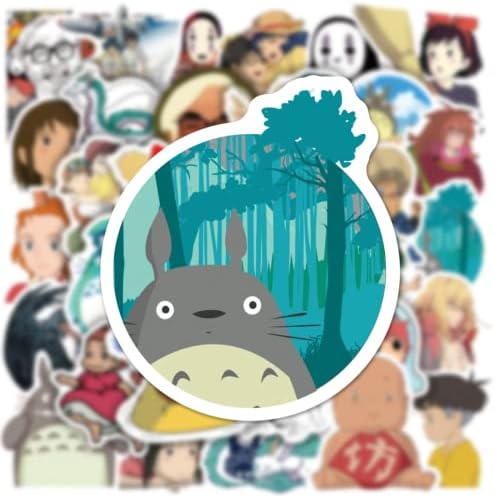 50 PCS Adesivos de desenhos animados japoneses, adesivos de anime do estúdio Ghibli adesivos de vinil à prova d'água