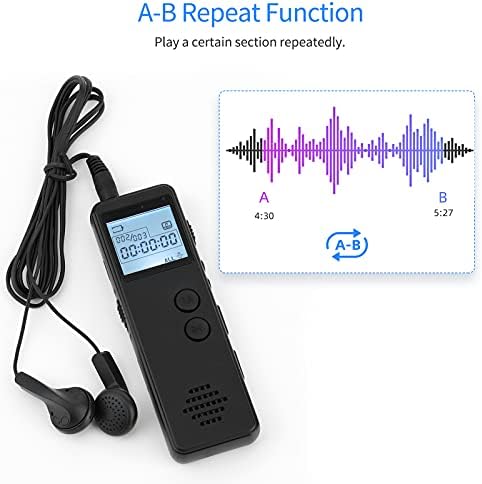 Gravador de voz de laojia, gravador de voz digital Voice Voice Reduction Reduction MP3 Player HD Recording 10H Recording contínua