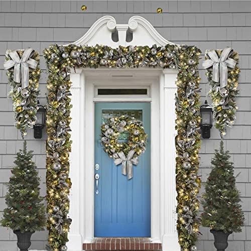 Wrinalh Wreath Christmas Vine Cane Dead Door Branches Pingente Wreath Ring Ring Decorações de Natal Garland Christeiro Decoração