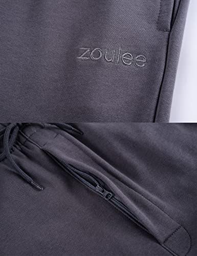 Zoulee Classic Drawstring-Waist Zipper Logo Pontas de corredor com zíper Fly