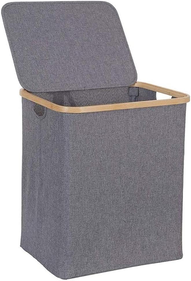 Cesta de lavanderia de depila cesta com tampa, grande cesto de roupas sujas de bambu com alça, cesta de armazenamento de lavanderia