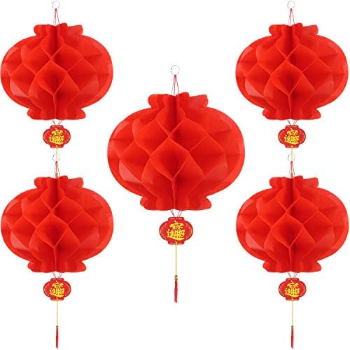 Lanternas de papel vermelho de ano novo chinês de 20 peças