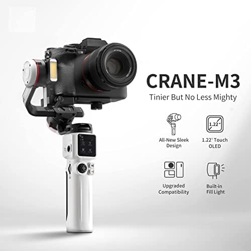 Zhiyun Crane M3 Estabilizador de cardan de 3 eixos para câmeras sem espelho, compatível com a Sony A6600, A6500, A6000, RX100