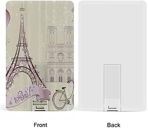 Romântico Paris Credit Bank Card Card USB Drives Flash Memory Stick Stick Storage Storage Drive 32g