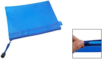 Uxcell mole plástico portátil documento de document zíper bolsa de fechamento, azul