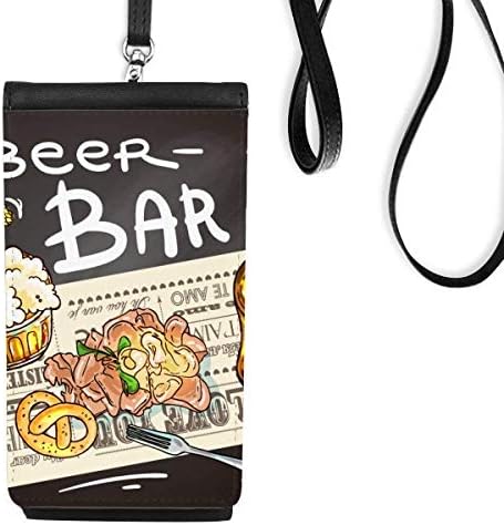 Cerveja de cerveja Pão gourmet França bolsa de carteira de telefone pendurada bolsa móvel bolso preto