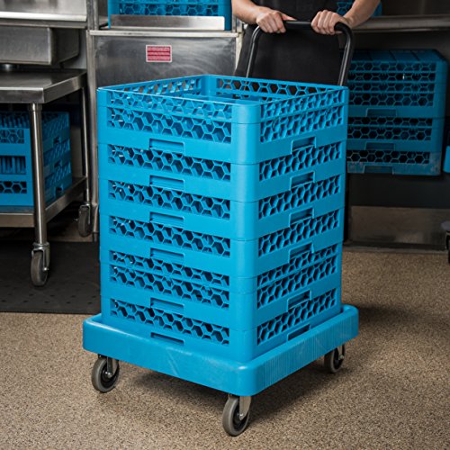 Carlisle Foodservice Products C2236H14 Rack de armazenamento universal Dolly com alça, capacidade de 350 lb, azul