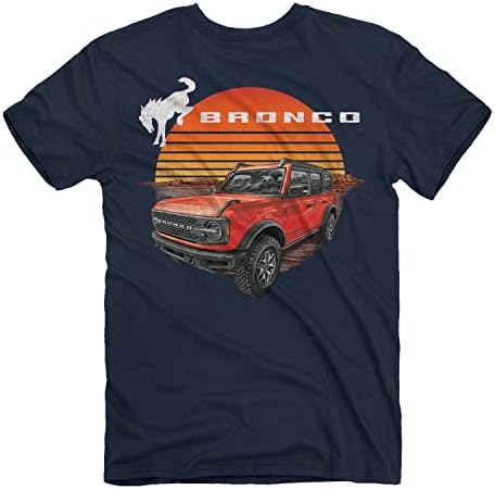 Bronco Ford Desert Stripes Camiseta de manga curta masculina | American Flag, design off-road para amantes do deserto