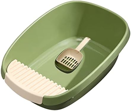 Caixa de areia de gato semi -fechada e colher banheiro profundo anti -splings gatos pan de areia de lixo portátil Caixa de ninhada