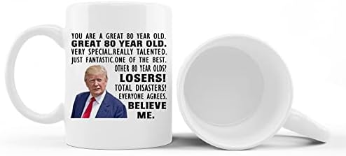 Donald Trump Caneca, presentes de aniversário de 80 anos para homens mulheres, engraçado caneca de café de 80 anos, canecas de 1943