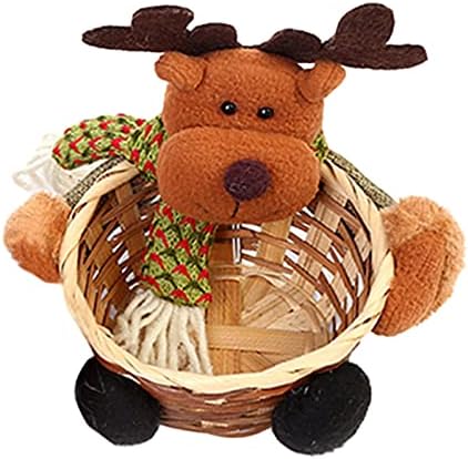 Cesta de cestas de doces de Natal Christmas Snowman Candy Basket Decoração de Natal Placas de Candy Bow