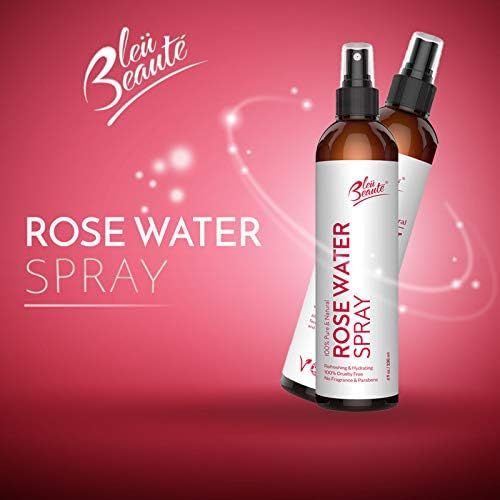 Rose Water by Bleu Beauté - Toner facial puro com um perfume floral macio - 1 garrafa em um pulverizador não quebrável
