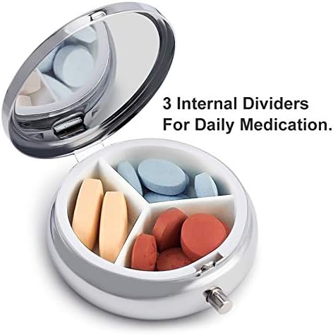 Organizador de comprimidos Yin Yang Pillbox Vitamin and Medication Dispenser para bolso ou bolsa
