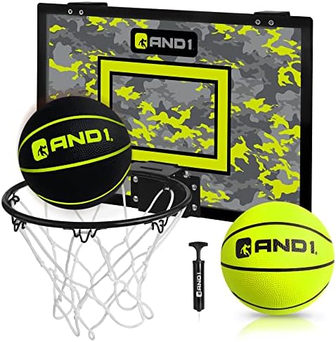 E 1 sobre a porta Mini argola: - 18 ”x12” Pré -montado aro de basquete portátil com aro flexível, inclui dois mini