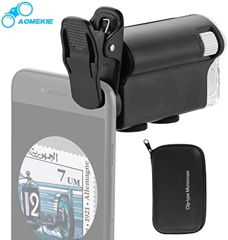 Aomekie Microscópio Digital para Ligação de Lostra de Jóias para Telefones 60x-100x Mobiliers de telefone móvel com luz para moedas