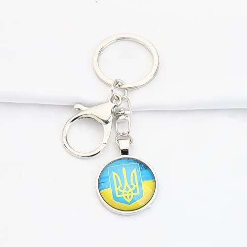 Keychin ucraniano Símbolo Keychain Ukride Trident Inspired Gift Jóias de lembrança da Ucrânia para Família de Amigos