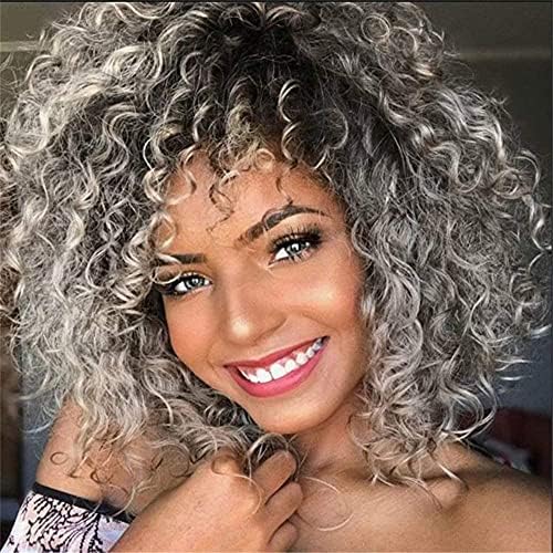 Perucas de cabelo xzgden perucas elegantes compatíveis com mulheres africanas pequenos cabelos cacheados fofos longos e elegantes