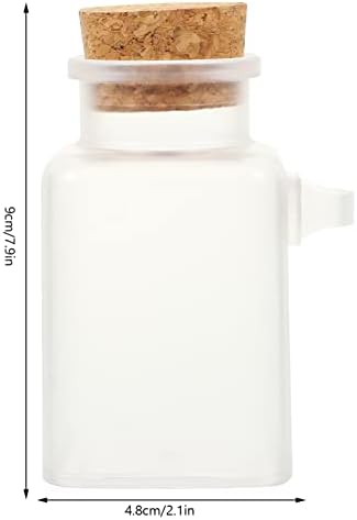 Zerodeko 6pcs jarra de sal de banho com rolhas com garrafa de plástico com tampa de cortiça Mini Jarra de armazenamento em pó refilável Jar