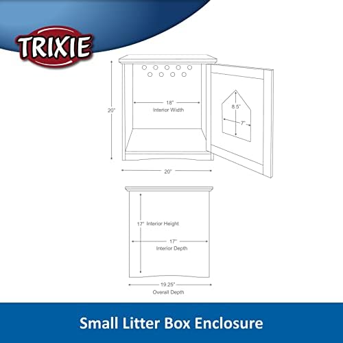 Gabinete de caixa de areia Trixie, armário de caixa de areia de gatinha escondida, estilo de móveis, branco