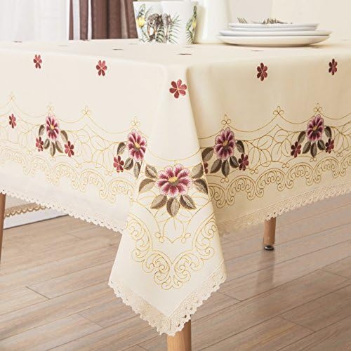 Wewoch decorativo Decorativo Red Floral Print Lace Resista a água Trepa de mesa livre e toalhas de tecido resistentes a manchas