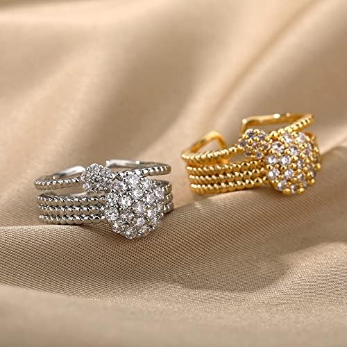 Oyalma Zircon Circle Open Rings for Women Crystal Gold Finger Charme Anel Ajuste Jóias dos Namorados-89962
