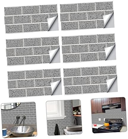 Homoyoyo 6pcs fogão a prova de óleo adesivo de parede auto adesivo de tijolos de tijolos de tijolos de parede oleosos