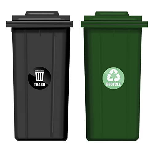 Ruimou 6pcs Reciclagem e lixo logotipo de lixo 5 polegadas à prova d'água para caixas de metal ou plástico, casa, escritório, cozinha, interna e externa