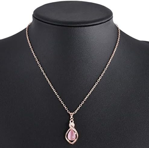 Phetmane shop feminino charme rosa ouro banhado cristal pingente pingente jóias de colar de cadeia de moda