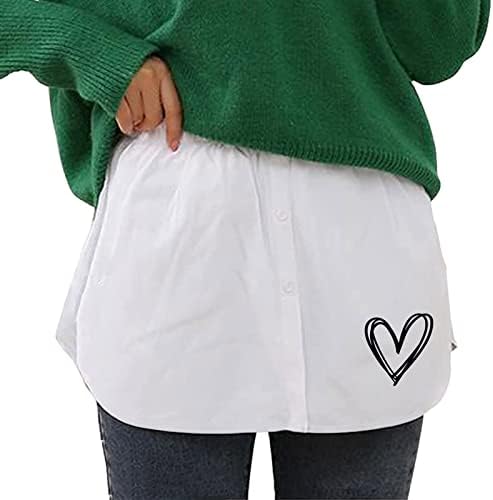 Camisas de camisetas em camadas Extendedoras para mulheres mais tamanhos de tampa falsa Mini -saia Mini -saia Camisas casuais