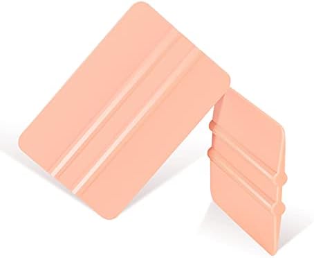 Kit de ferramentas de suavização de papel de parede Wrapxpert, incluindo rochas grandes teal e rodo rosa para casca de papel de contato