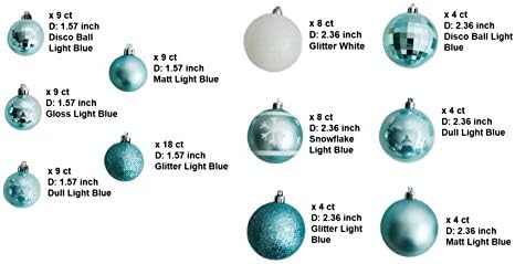 Gytha & Mom: 86 Ct Christmas Surve à prova de quebra com várias cores para conjunto decorativo sazonal com pacote de presentes reutilizáveis