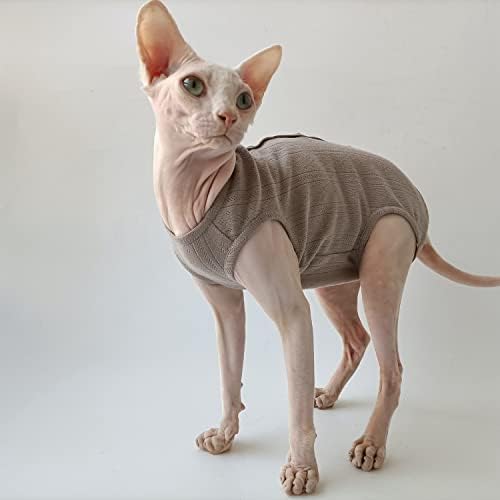 Roupas de gato Sphyp Sphyp WCDJOMOP - 4 pernas respiráveis ​​de verão de algodão com algodão sem mangas gatos usa pijamas