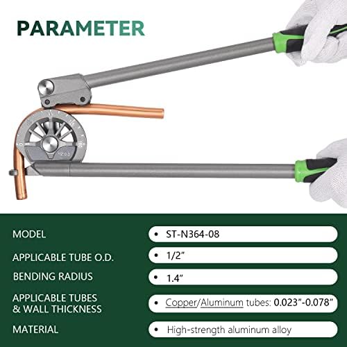 Antstone 1/2 ”Od Tubing Bender Tipo de rolo Bender 180 ° HVAC Ferramenta de flexão do tubo de alumínio de cobre