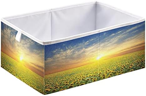 Emelivor Sunset Girassóis de girassol Cubo de armazenamento de cubos de armazenamento BINS CLIOS DE ARMAZENDO CONFERIORES CESTÃO