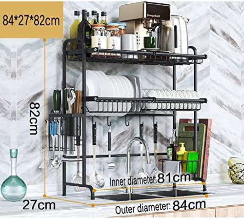 Neochy Dish Secying Rack, 2 Tier Tainless Aço Display Plateel