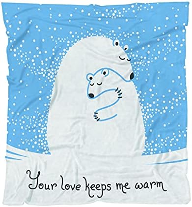 Urso bebê amor cobertor leve flanela macia cartão com mãe urso abraçando seu bebê seu amor arremesso de cobertor cobertor