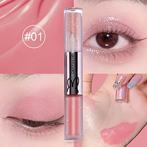 Sumeitang Liquid Eyeshadow, de cabeça dupla de 2 em 1 Kit de Eyeliner Glitter Glitter, High Pigmented, Blendable e Shimmer Glitter