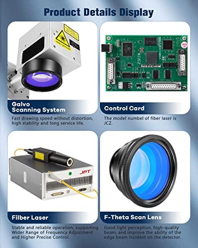 60W JPT MOPA FIBRA LASER MACHINE DE RAÇA A LASER DE GRAVADOR 11,8 X11.8 Máquina de marcação a laser de estado sólido para jóias de aço de alumínio de metal