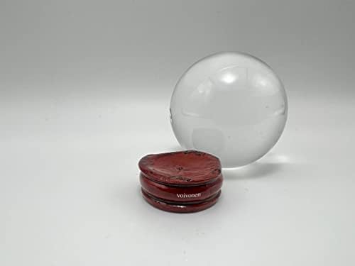 Esferas de vidro ornamentais Voivonen Bola de cristal com suporte de madeira decorativa para a bola decorativa em