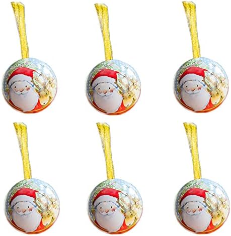 Latas de doces de Natal Ball Shape Tinplate Candy Cade