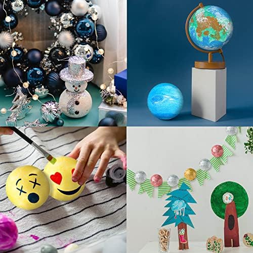 Bolas de artesanato de poliestireno TCairg de 4 polegadas -Bolas de espuma de decoração de arte brancas, projetos domésticos, projetos escolares, natal e decorações de festa de Páscoa