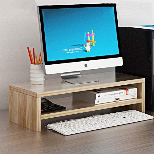 ASDFGH Multi-Purpose Monitor Riser, organizador de mesa de suporte de monitor de computador ajustável com gaveta, 2 níveis Monitor