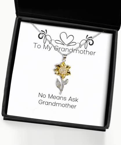 Não meios pergunte a avó colar de pingente de girassol, avó presente da neta, brilhante para a avó