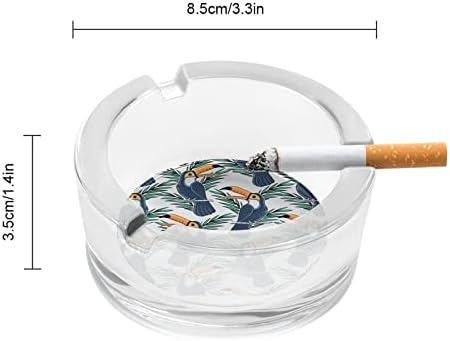 Cinzeiro de vidro de pássaro tucano para cigarros redondo bandejas de cinzas para escritório em casa e restaurantes