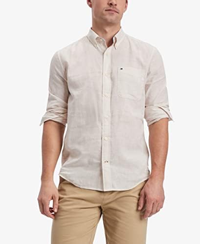 Tommy Hilfiger Men Slave Linen Blend Shirt, ajuste regular