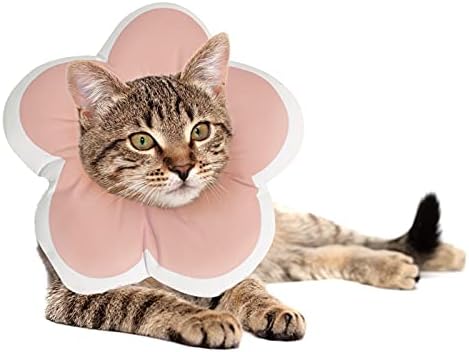 Colo do gato de recuperação médica do gato, colarinho de cone gato de flor macio após cirurgia, stop anti-mordinha parada ajustável