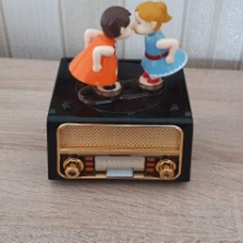 Liuzh beijando casal box box de som de som joalheria caixa de joalheria menina mecanismo musical manivela